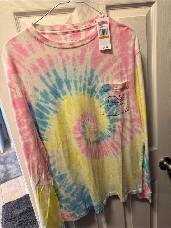 Vineyard Vines Other - Vineyard Vines Men's small Tie-Dye Long Sleeve Tee — Pink Blue Yellow